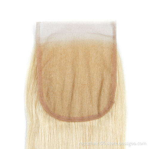 Wholesale 613 Blond 4*4 Lace Closure, Brazilian Body Wave Virgin Remy Human Hair Lace Closure